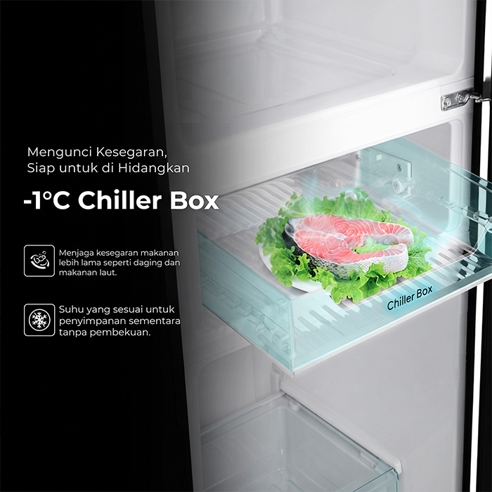 Aqua Kulkas 2 Pintu Inverter Magic Neo Turbo Cooling 225 Liter - AQR-DTM285RAP(FB)